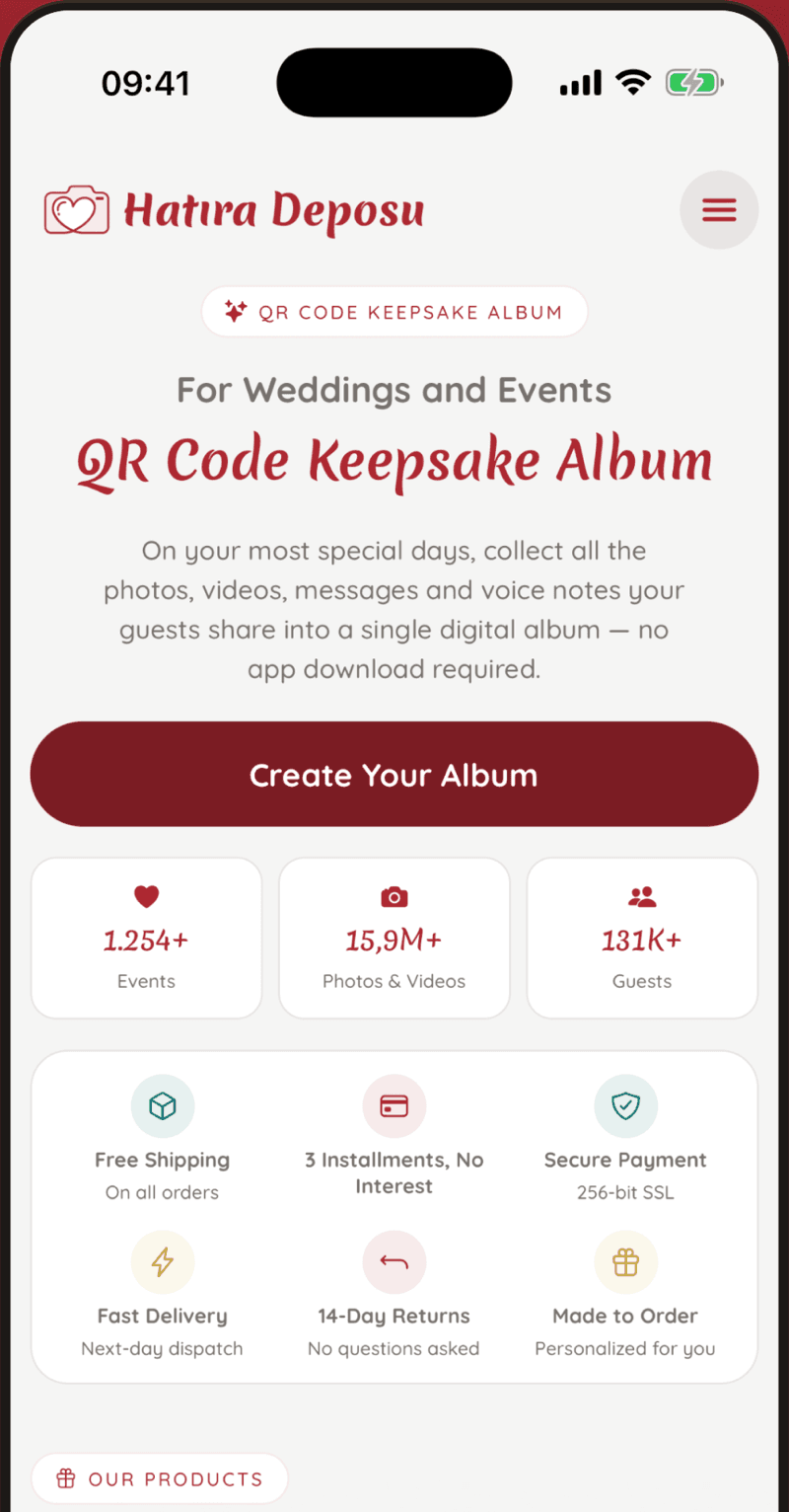 Hatıra Deposu mobile app screen preview