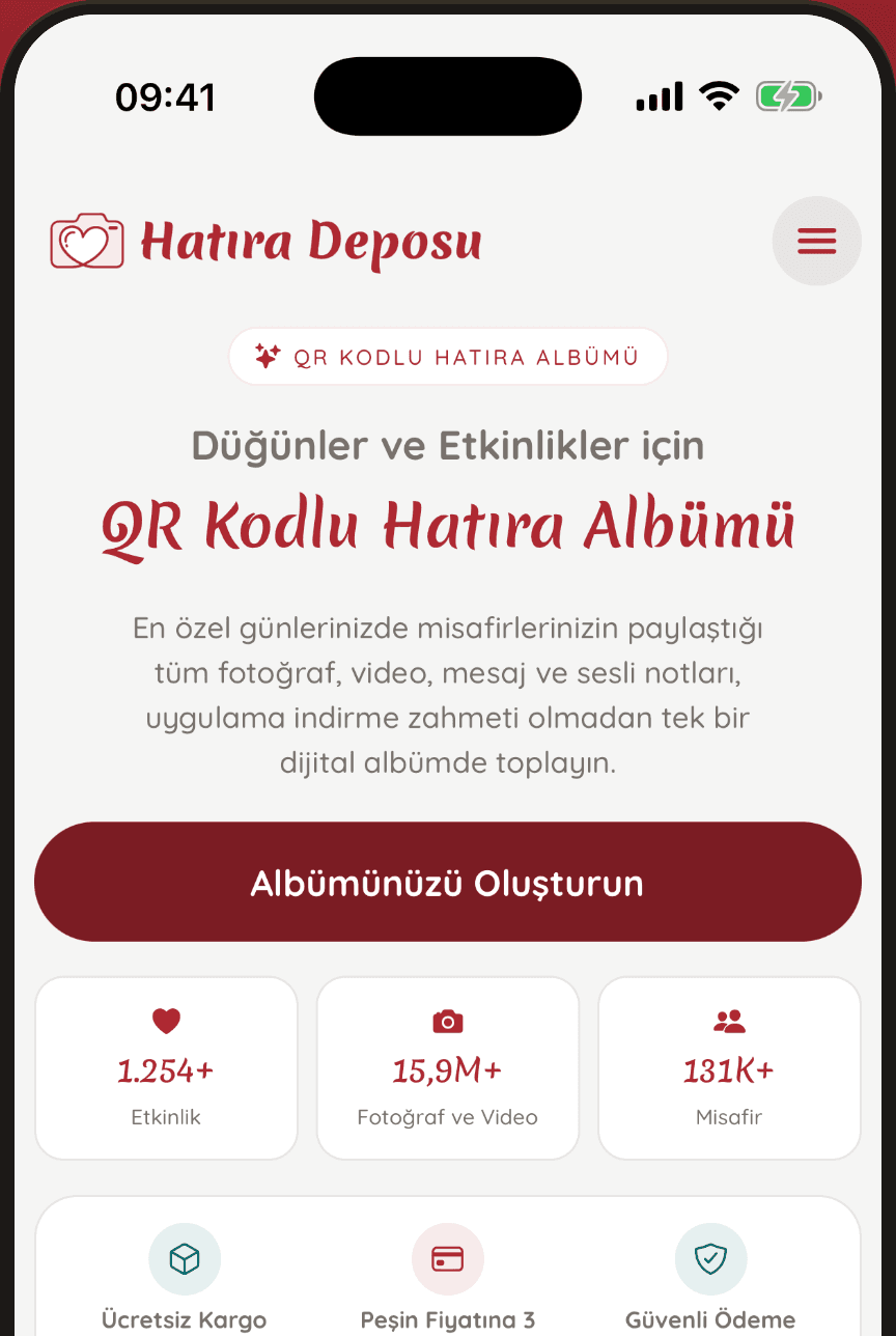 Hatıra Deposu mobil uygulaması ekran görüntüsü